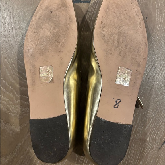 J. Crew Metallic Leather Gold Flats 8.5 - Picture 4 of 6